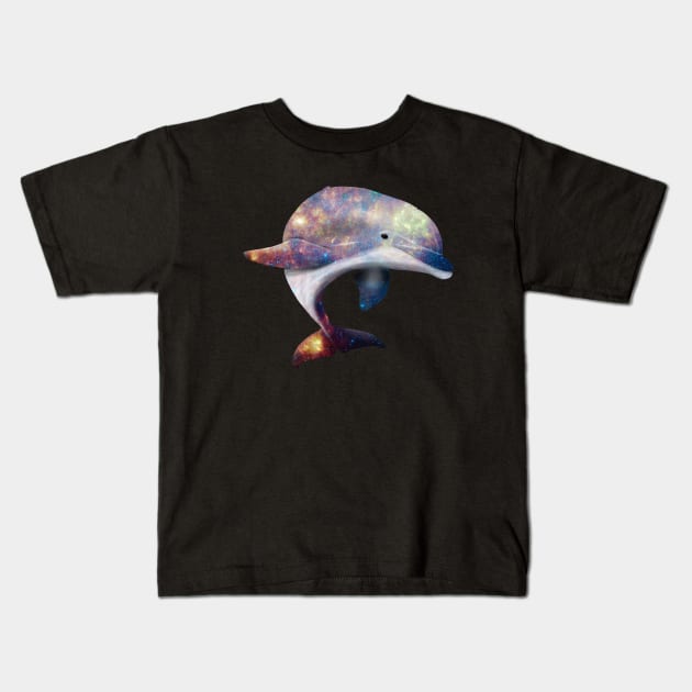 Galaxy Dolphin Kids T-Shirt by Kristal Stittle